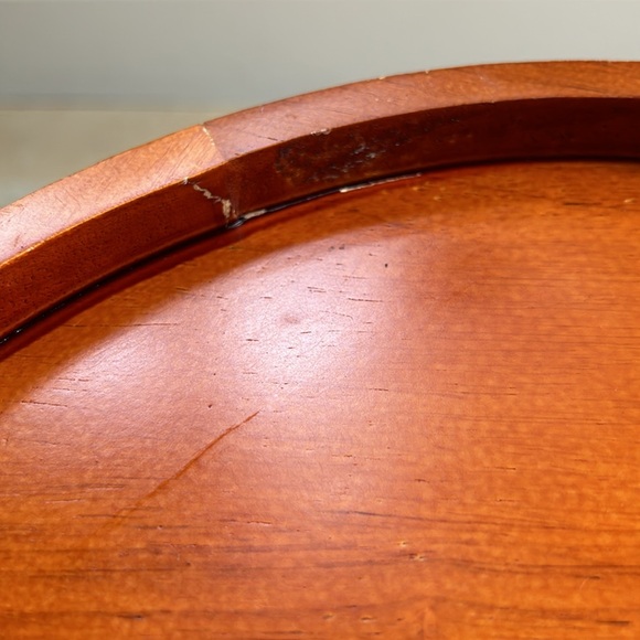 🚫NOT f/ SALE🚫 MCM Vintage small round side table wood/metal - Picture 7 of 10